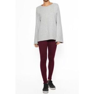 Bozzolo Wine Color Cotton Blend Stretch Leggings